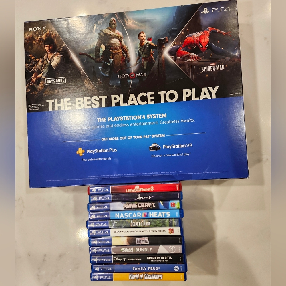 PS4 Slim 1T w/2 Controllers & 11 Games. KIDS!🎁 Purchase Extra Shipping🎁